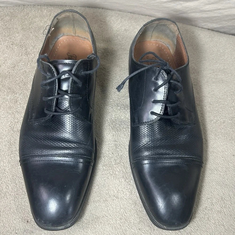 Florsheim Mens 9.5EEE Black‎ Leather Cap Toe Oxford Dress Shoes 14220-001